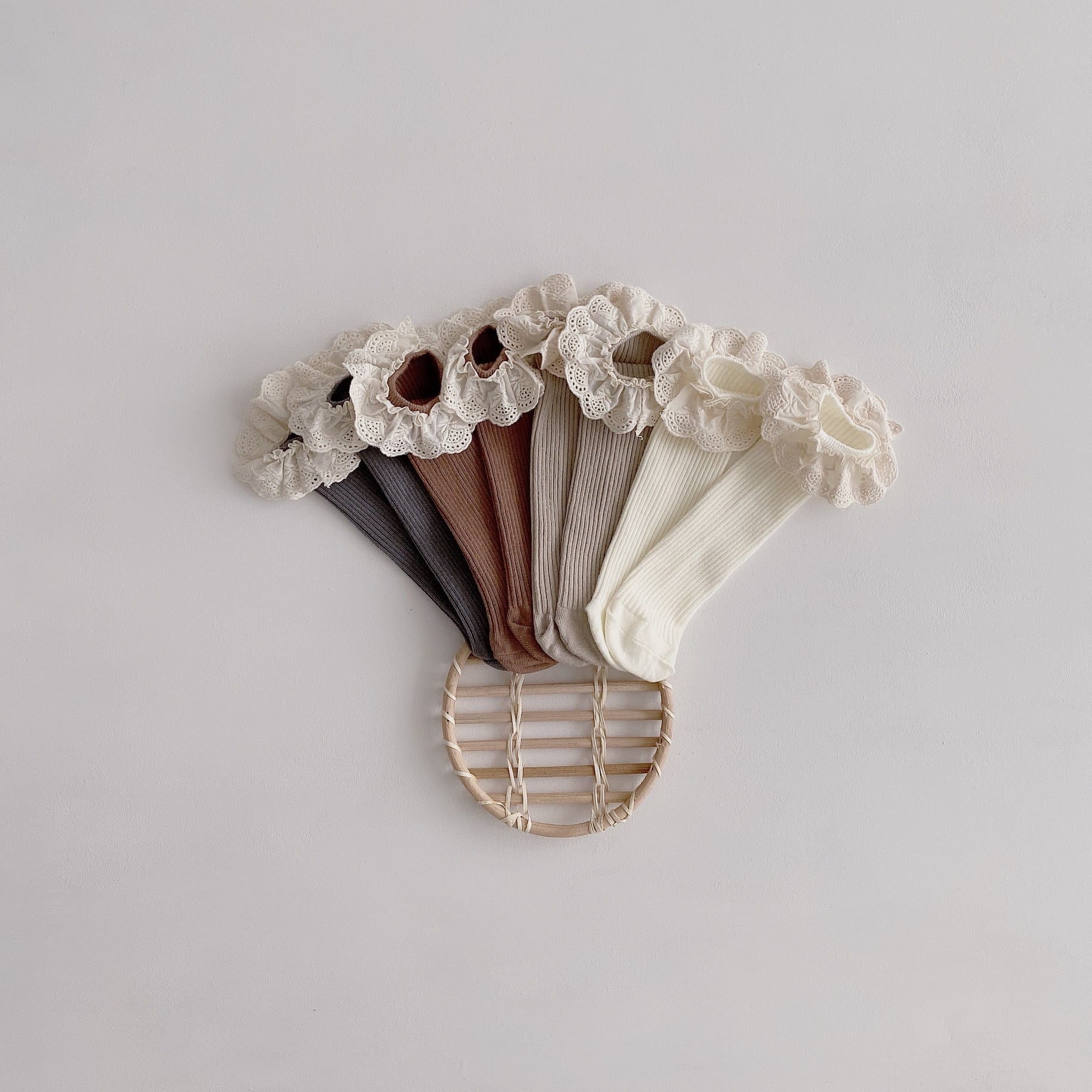 【GOODS】ソックス 4点セット ナチュラル フリル 無地 靴下 - 画像 (9)