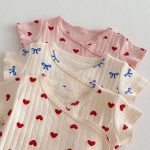 【66-90】ロンパース 蝶結び リブ 可愛い 肌触り良い 赤ちゃん - 画像 (10)