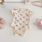 【66-90】ロンパース 蝶結び リブ 可愛い 肌触り良い 赤ちゃん - 画像 (16)
