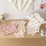 【66-90】ロンパース 蝶結び リブ 可愛い 肌触り良い 赤ちゃん - 画像 (3)