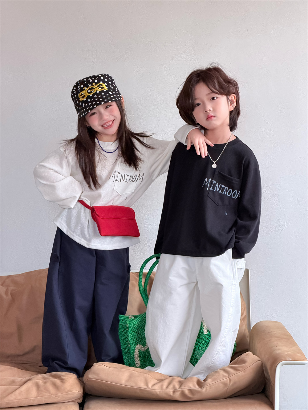 【90-150】長袖Tシャツ 男女兼用 バックプリント カジュアル 韓国風 トップス - 画像 (6)