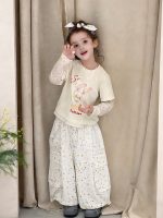 【90-150】レイヤードTシャツ or カーゴパンツ 女の子 うさぎ柄 星柄