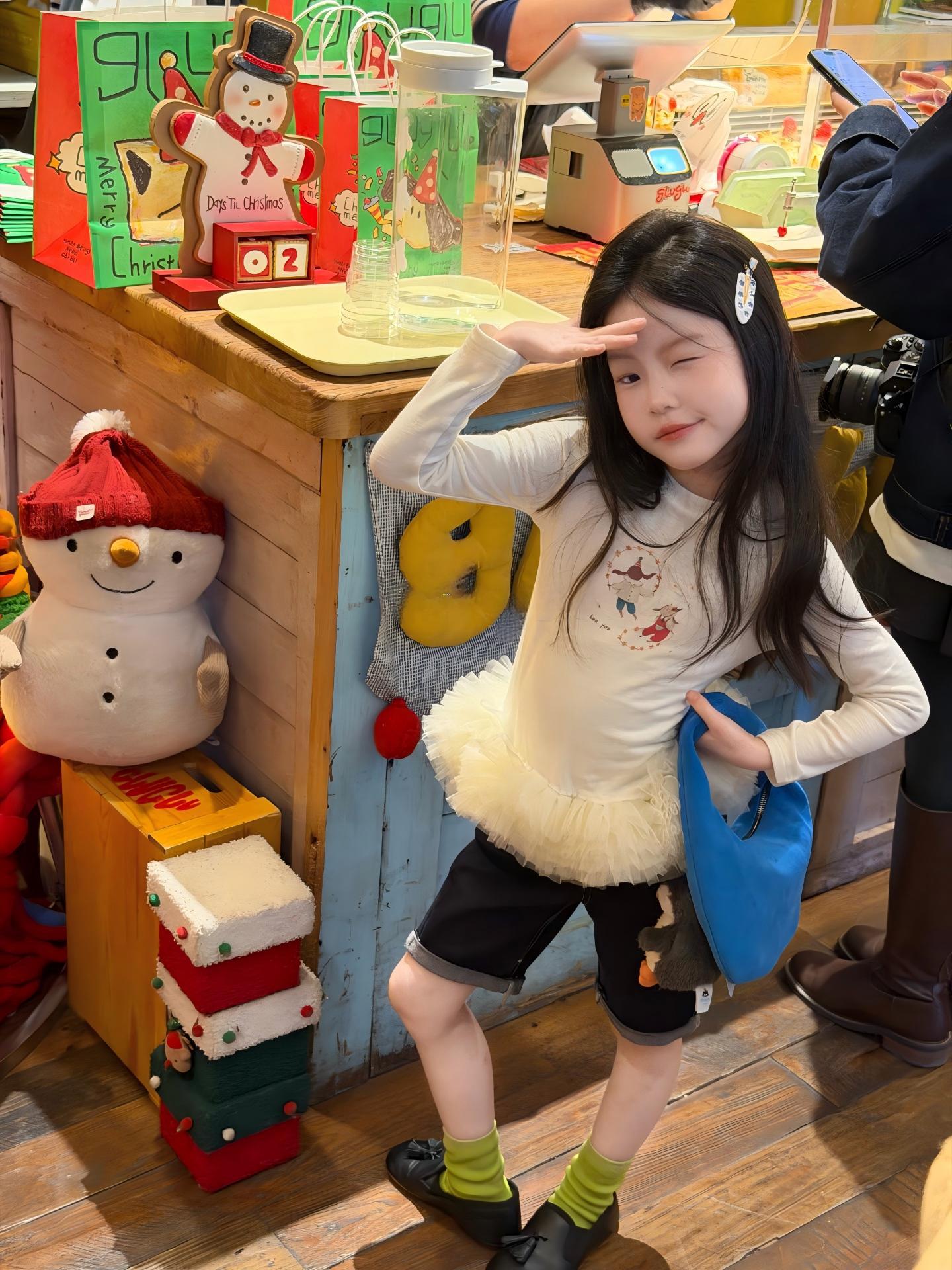 【90-140cm】トップス or デニムハーフパンツ 女の子 チュール切替 可愛い
