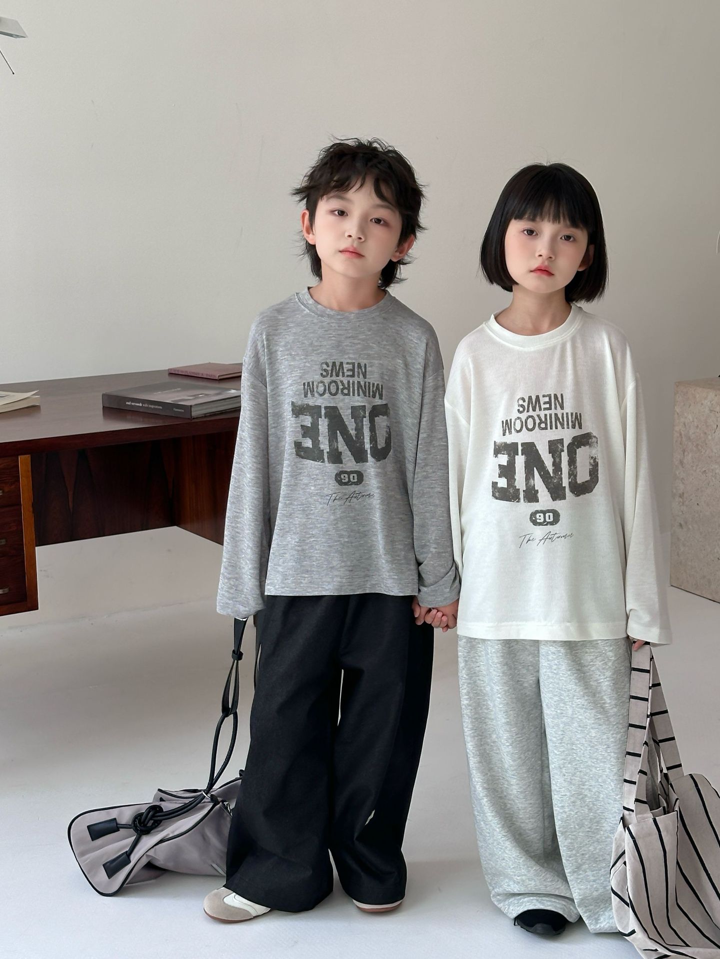 【90-150】長袖Tシャツ 男女兼用 プリント クルーネック 柔らかい カジュアル トップス - 画像 (5)
