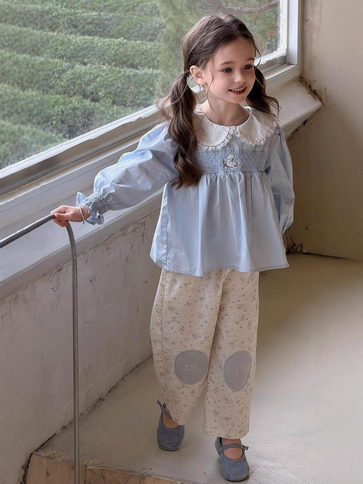 【90-140】シャツ or パンツ 女の子 丸襟 スウィート - 画像 (3)