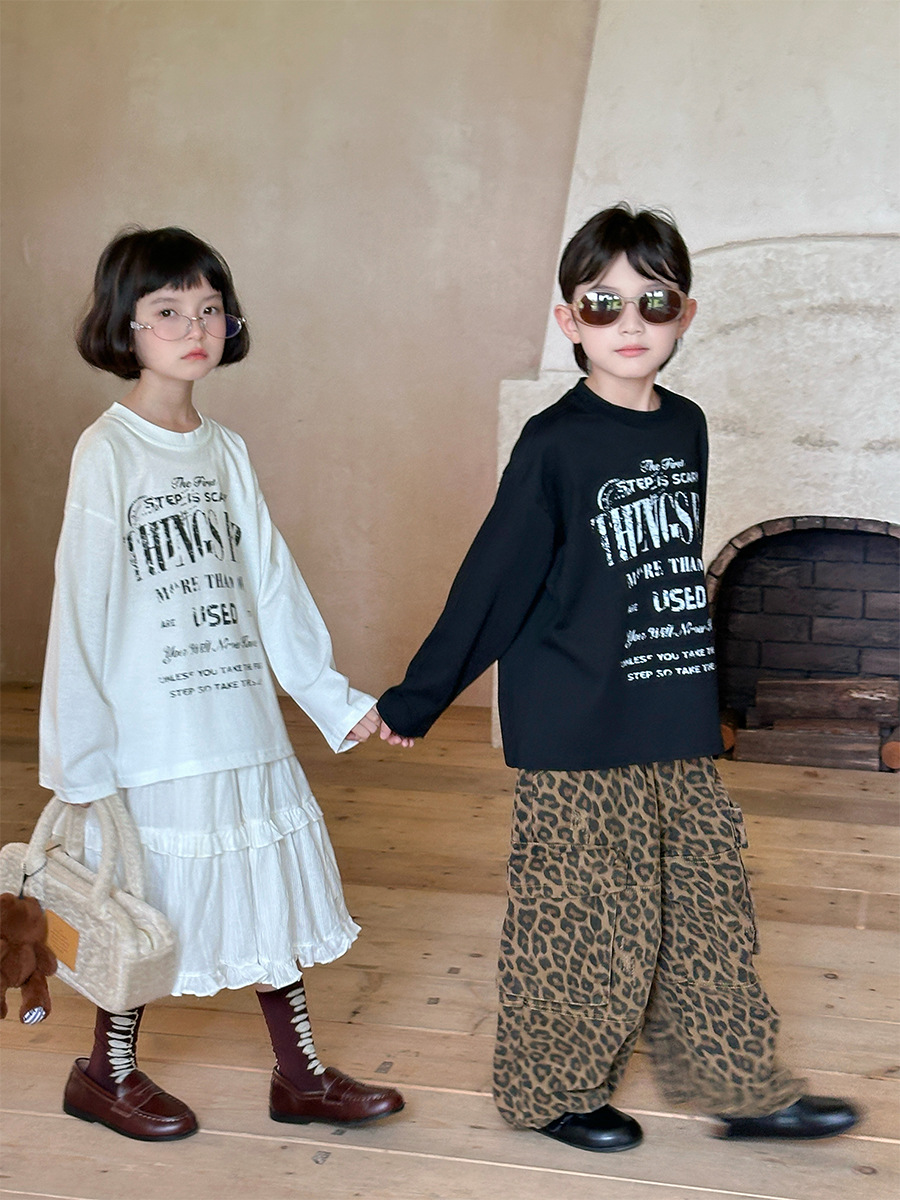 【90-150】長袖Tシャツ 男女兼用 プリント ゆったり カジュアル インナー トップス - 画像 (6)