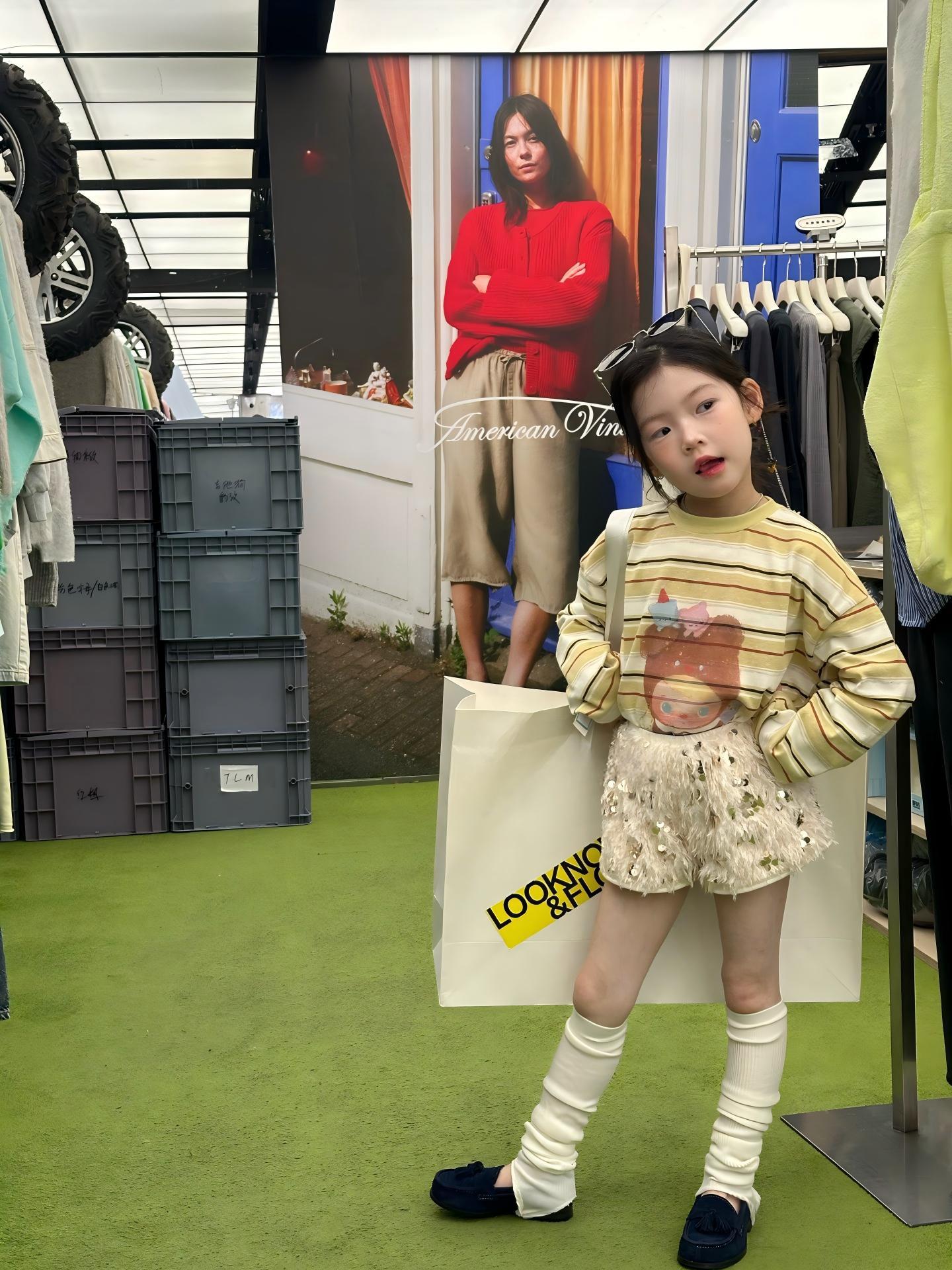 【90-140】長袖Tシャツ or ショートパンツ 女の子 ボーダー柄 カートゥーン - 画像 (5)