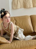 【90-140】ベスト or パンツ 女の子 ドット柄 フリル - 画像 (3)