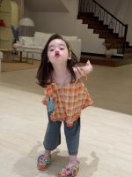 【90-140】キャミソール or デニムパンツ 女の子 チェック柄 - 画像 (8)