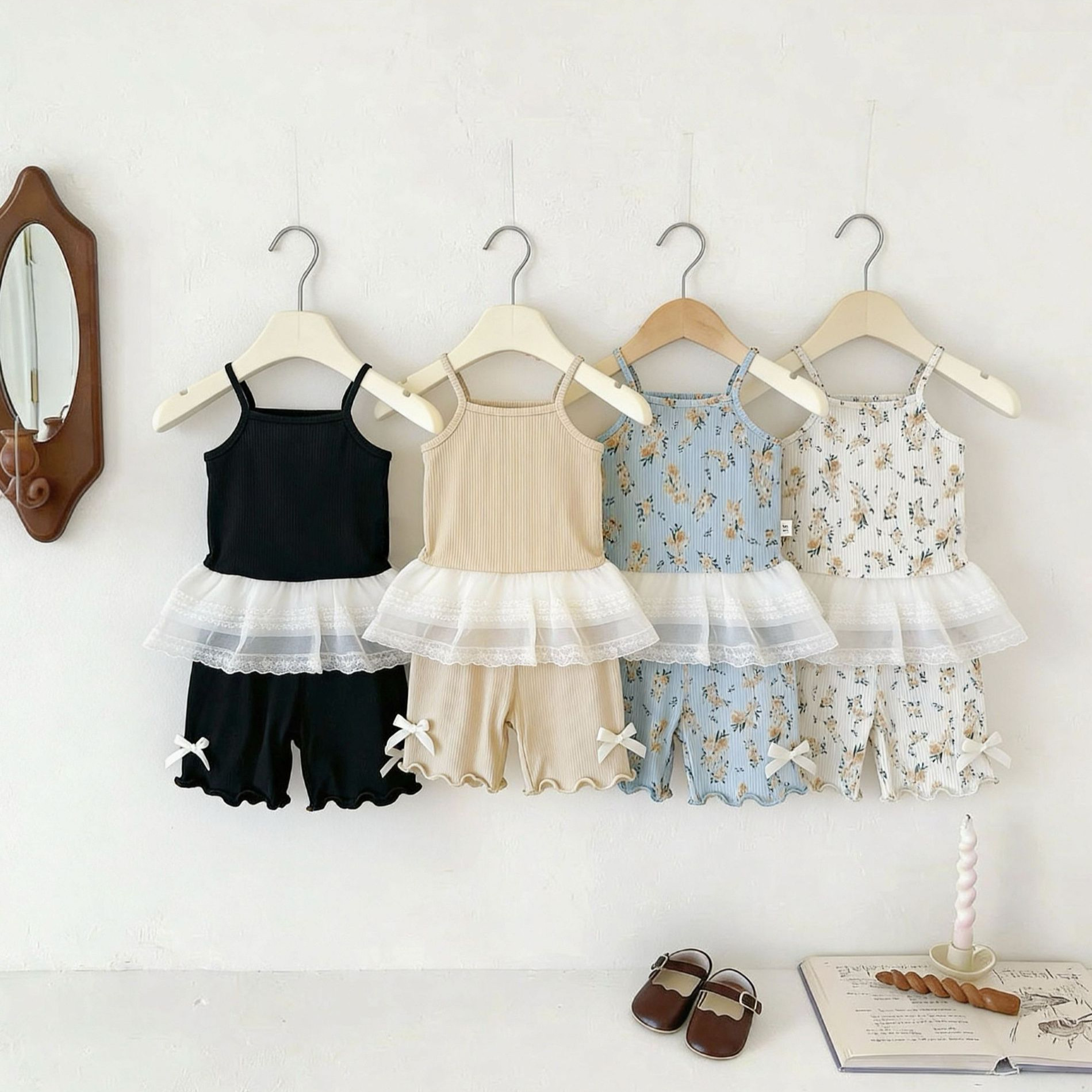 【73-120】ベビー 女の子 セットアップ キャミソール&ショートパンツ
