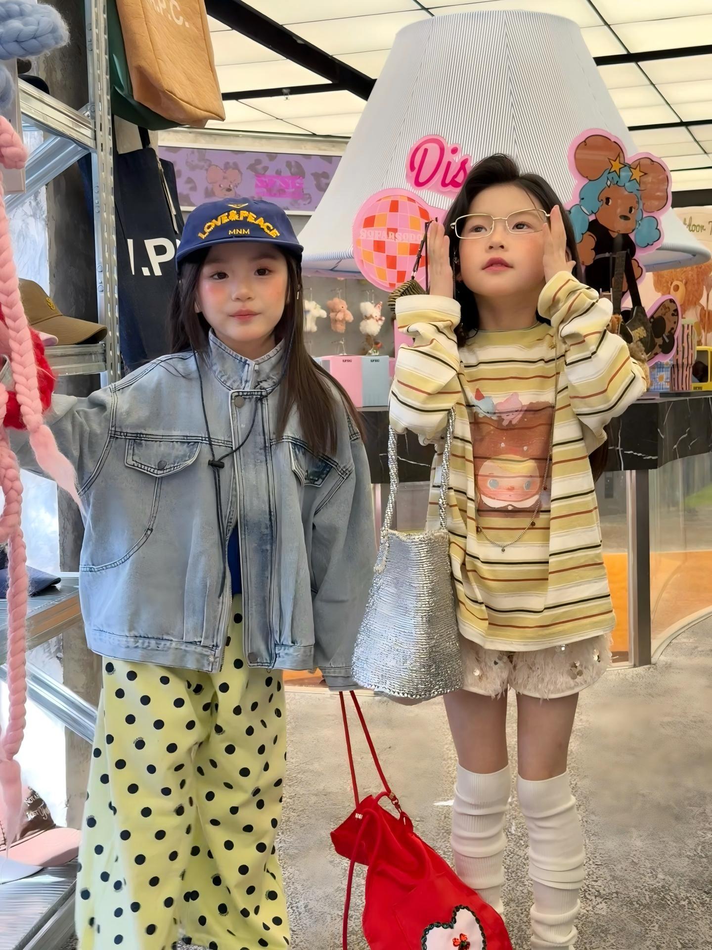 【90-140】長袖Tシャツ or ショートパンツ 女の子 ボーダー柄 カートゥーン - 画像 (6)