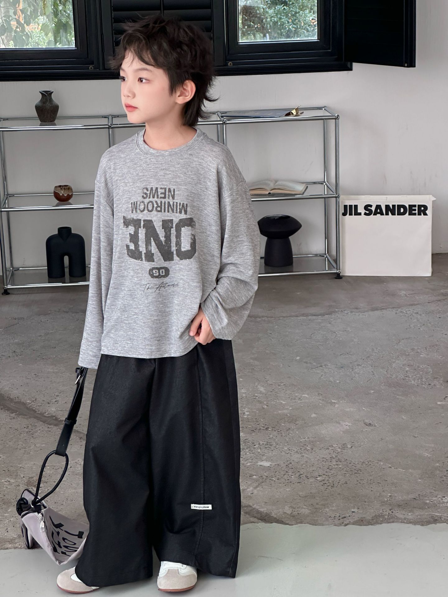【90-150】長袖Tシャツ 男女兼用 プリント クルーネック 柔らかい カジュアル トップス - 画像 (7)
