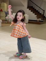 【90-140】キャミソール or デニムパンツ 女の子 チェック柄 - 画像 (9)