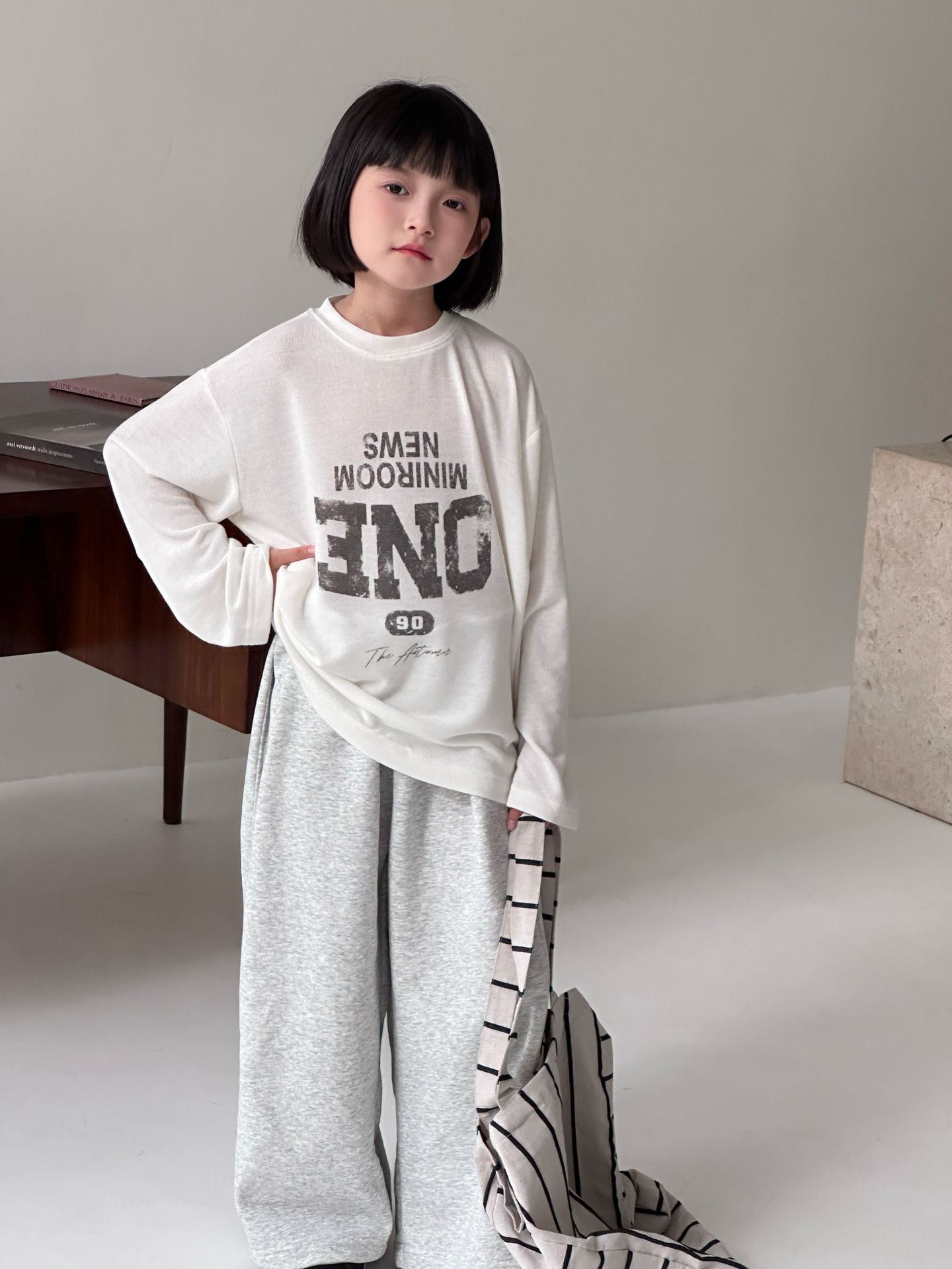 【90-150】長袖Tシャツ 男女兼用 プリント クルーネック 柔らかい カジュアル トップス - 画像 (8)