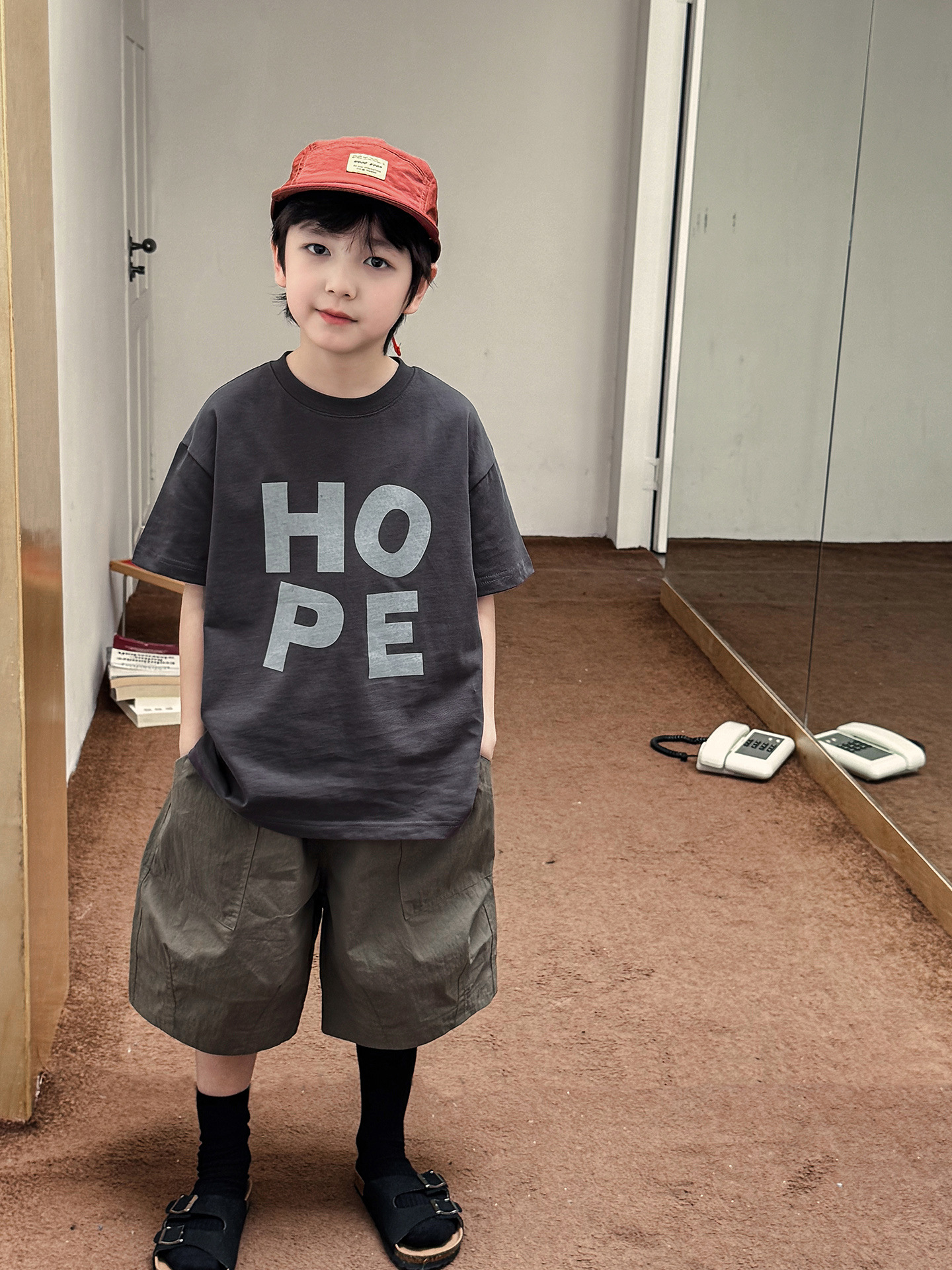 【90-150】半袖 Tシャツ 男の子 ロゴプリント クルーネック カジュアル トップス - 画像 (7)