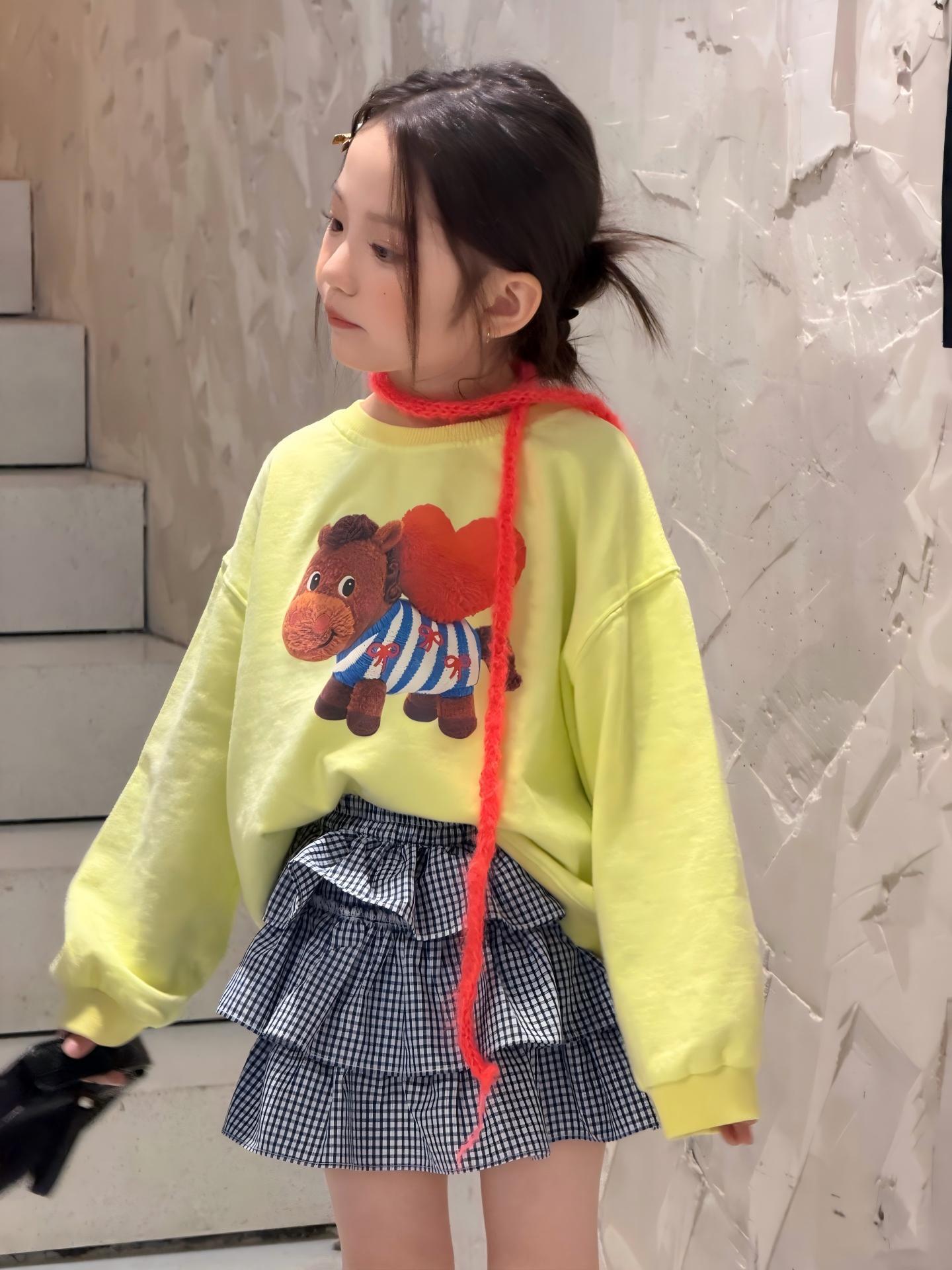 【90-140】トレーナー or ハーフパンツ 女の子 馬柄 プリント - 画像 (8)
