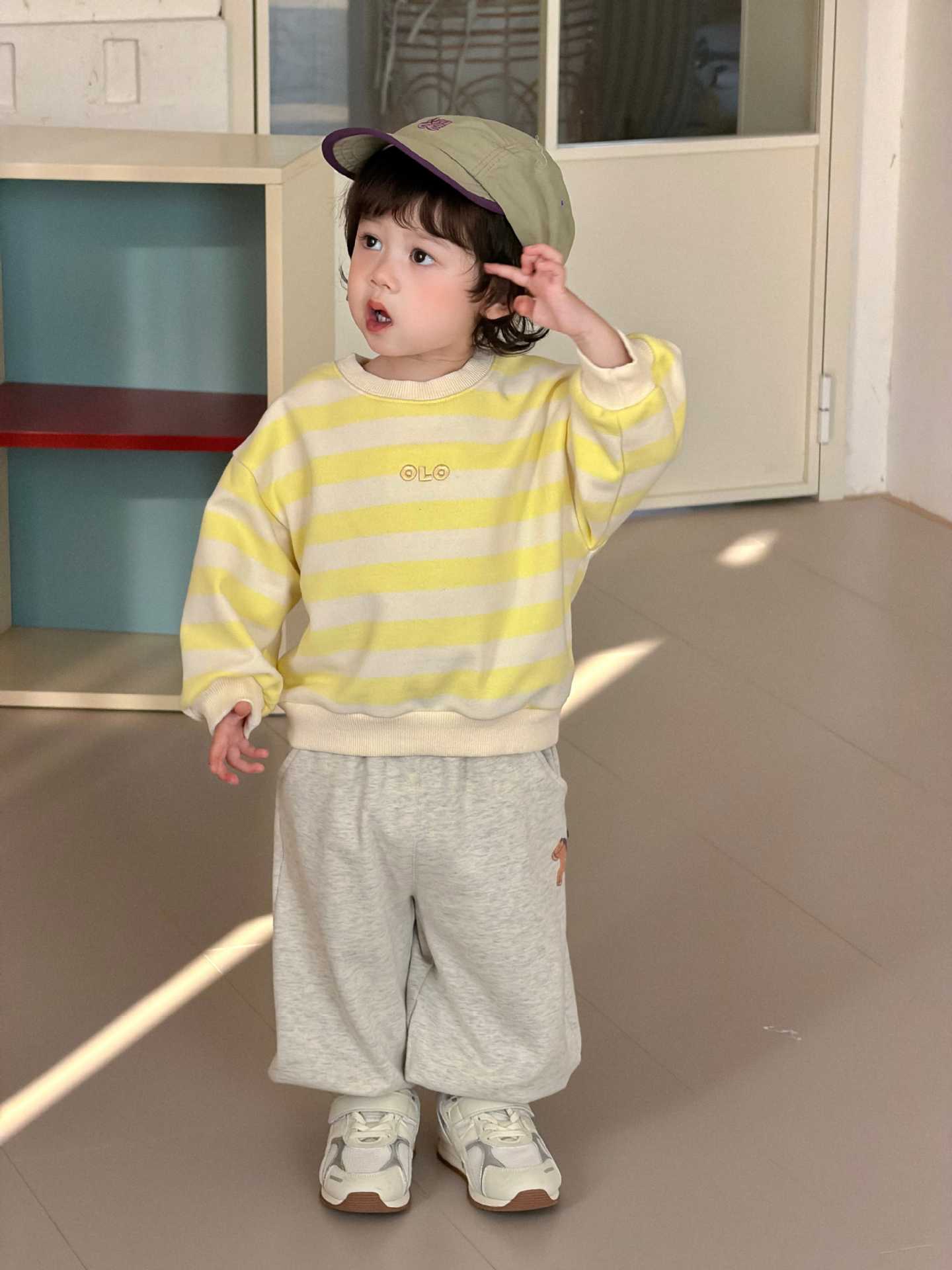 【73-110】ボーダー柄トレーナー&パンツ カジュアル 動きやすい - 画像 (7)