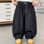 【90-150】デニムパンツ 男の子 配色切替 薄手 カジュアル 韓国風 ロングパンツ - 画像 (6)