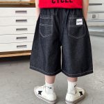 【90-150】デニムショートパンツ 男の子 バックポケット ゆったり カジュアル 子供服 - 画像 (2)