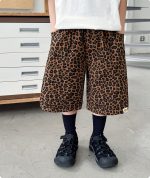 【90-150】ショートパンツ 男の子 レオパード柄 タグ付き ゆったり カジュアル ボトムス - 画像 (2)