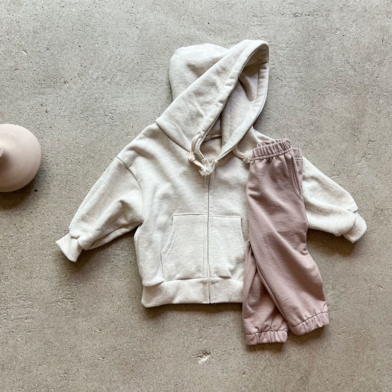 【73-100】ジップパーカー フード付き シンプル カジュアル - 画像 (6)