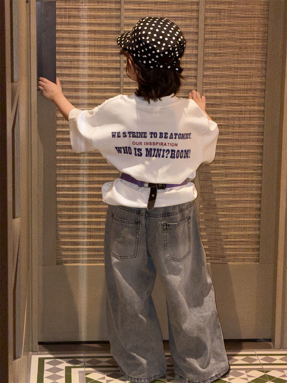 【90-150】Tシャツ 半袖 キッズ バックプリント 男女兼用 ゆったり カジュアル トップス 子供服 - 画像 (9)