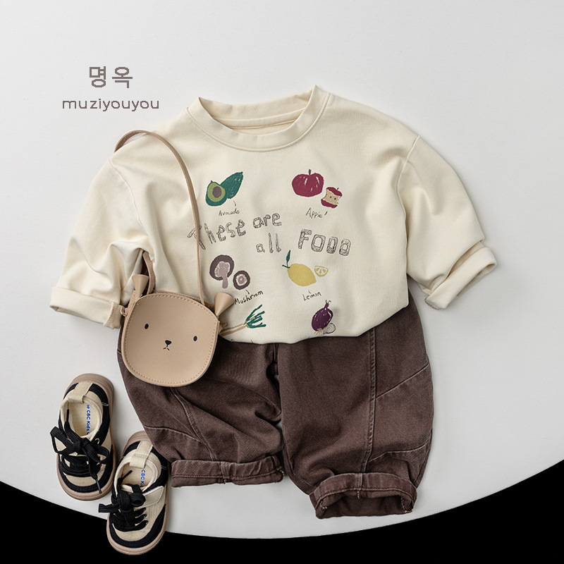 【80-130】長袖Tシャツ フルーツ柄 やわらか素材 - 画像 (6)