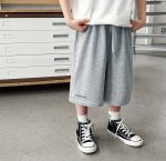 【90-150】ショートパンツ 男の子 ロゴプリント ウエスト紐付き やわらか カジュアル ボトムス - 画像 (6)