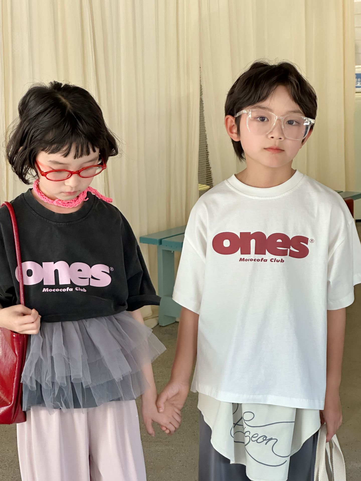 【90-150】Tシャツ アルファベット ラウンドネック コットン 半袖 トップス - 画像 (3)