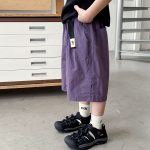 【90-150】カーゴショートパンツ 男の子 ベアタグ ウエストベルト付き 無地 カジュアル 子供服 おしゃれ - 画像 (7)