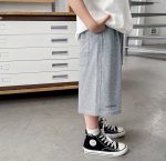 【90-150】ショートパンツ 男の子 ロゴプリント ウエスト紐付き やわらか カジュアル ボトムス - 画像 (9)