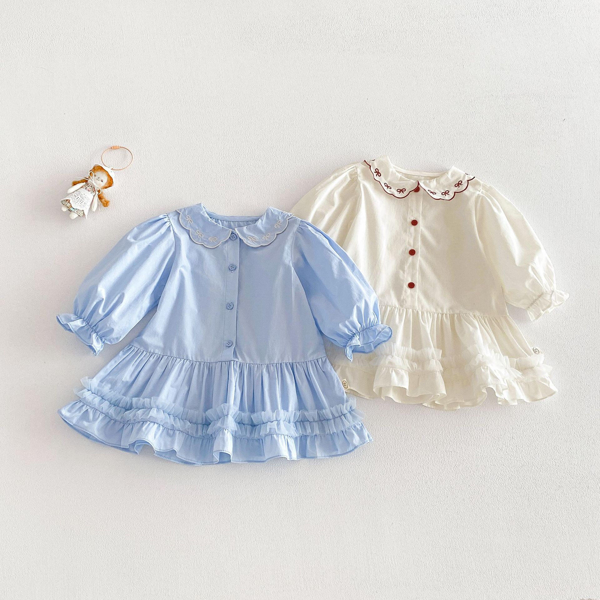 【73-120】ベビー 女の子 シャツワンピース おしゃれ シンプル - 画像 (3)