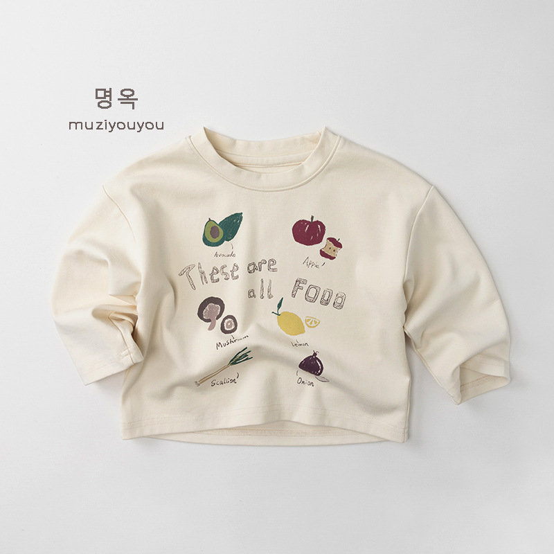 【80-130】長袖Tシャツ フルーツ柄 やわらか素材 - 画像 (7)