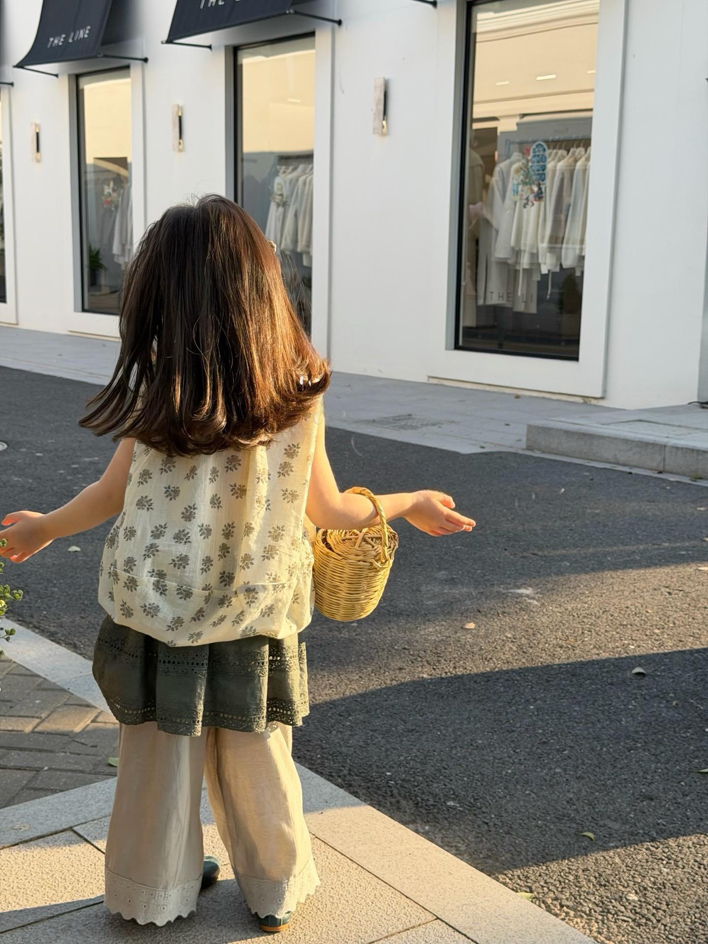 【90-140】トップス or 付け裾 or ワイドパンツ 女の子 小花柄 フリルカラー - 画像 (6)