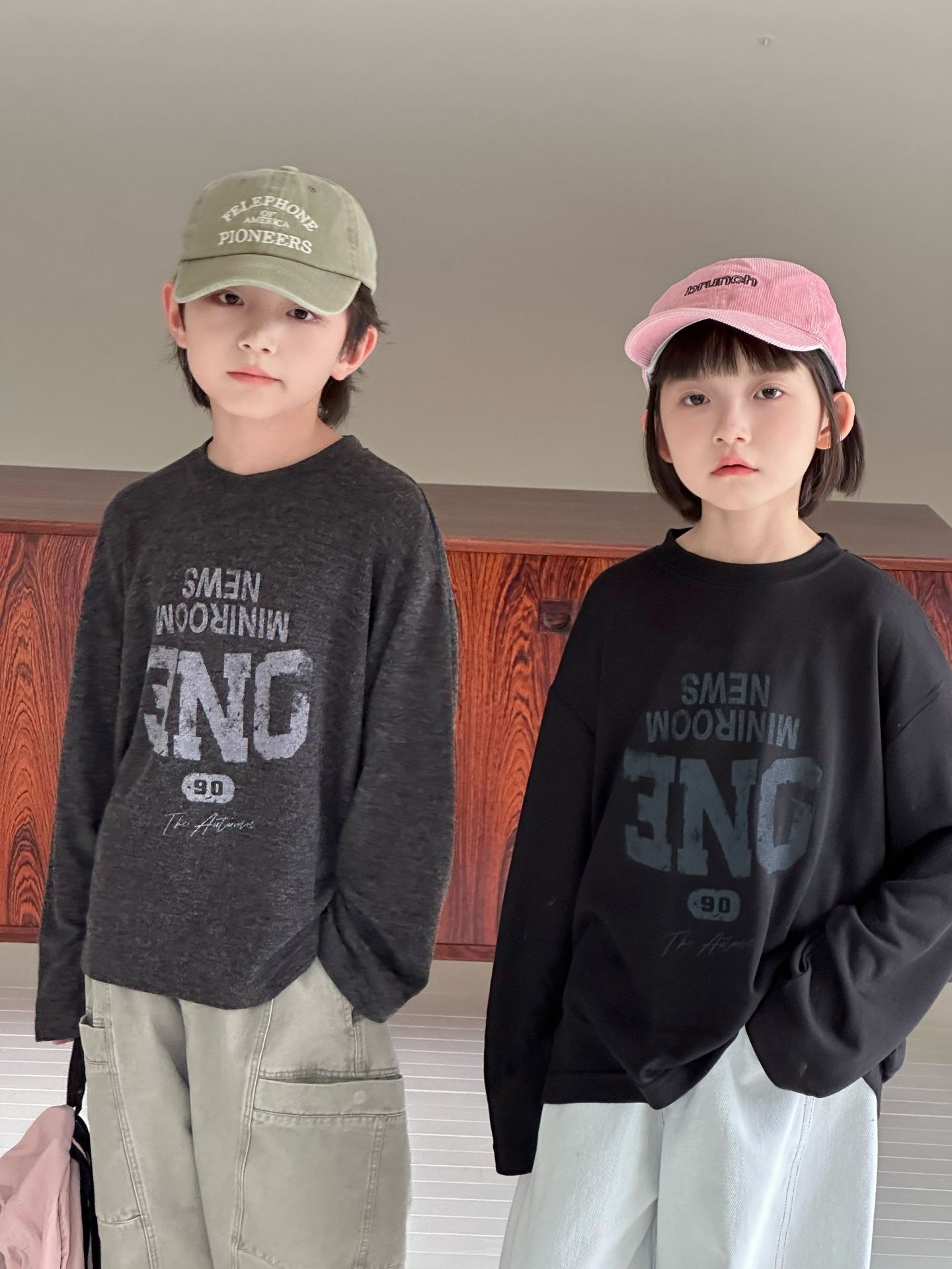 【90-150】長袖Tシャツ 男女兼用 プリント クルーネック 柔らかい カジュアル トップス - 画像 (3)