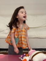 【90-140】キャミソール or デニムパンツ 女の子 チェック柄 - 画像 (3)