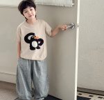 【90-150】ロングパンツ 男の子 細ボーダー 薄手 ゆったり カジュアル パンツ - 画像 (5)