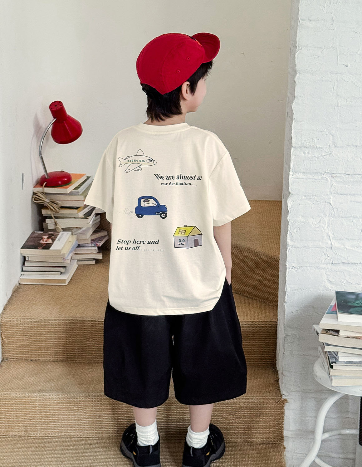【90-150】半袖Tシャツ 男の子 車プリント クルーネック ゆったり カジュアル トップス - 画像 (6)