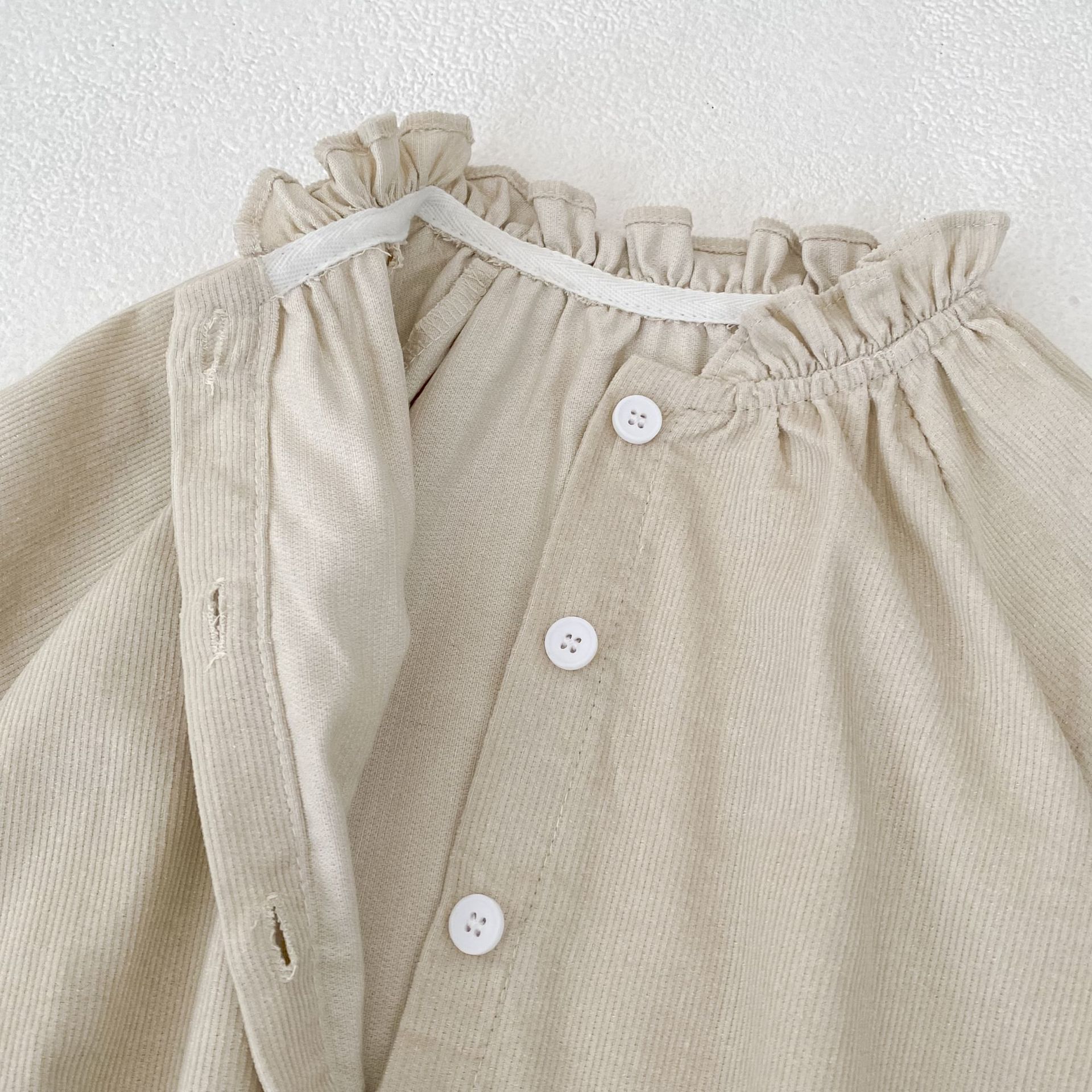 【66-90】ロンパース レトロ 刺繍 ナチュラル - 画像 (11)