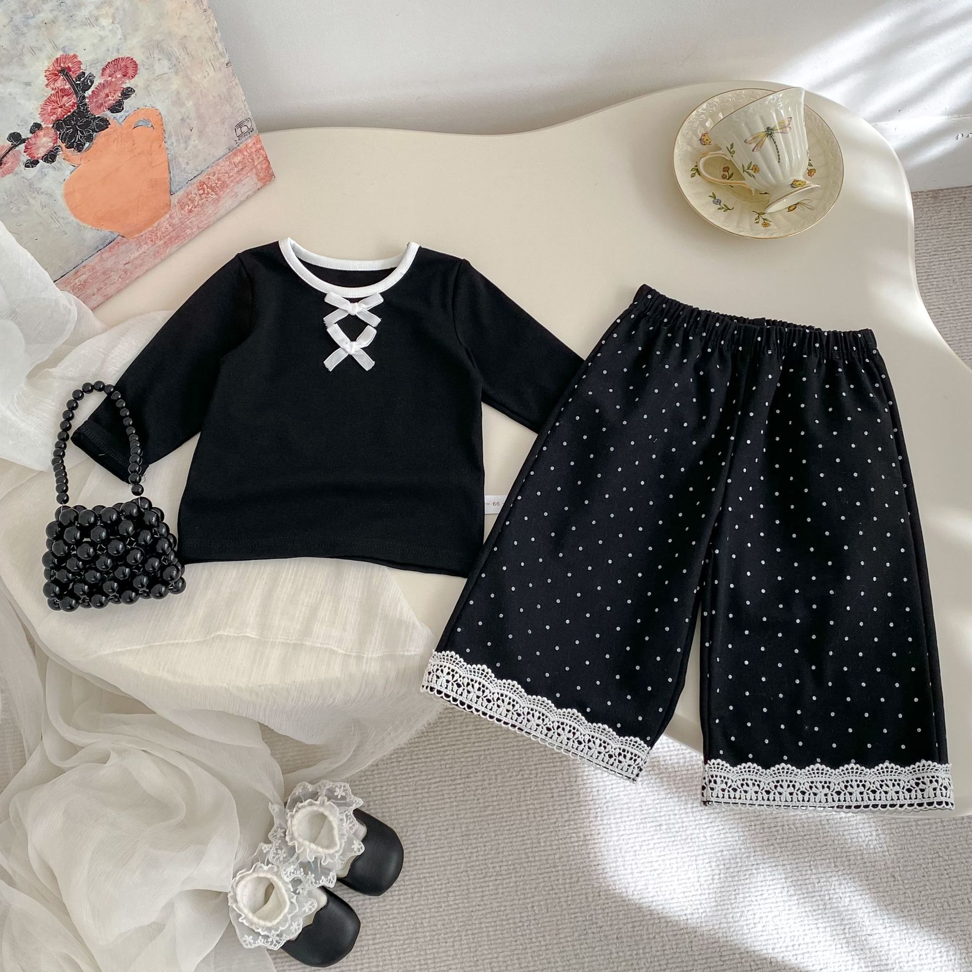 【73-120】長袖Tシャツ&ワイドパンツ 女の子 おしゃれ やわらか素材 - 画像 (4)