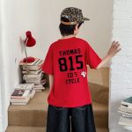 【90-150】半袖Tシャツ 男の子 アウトドア風 ロゴプリント カジュアル トップス 子供服 - 画像 (7)