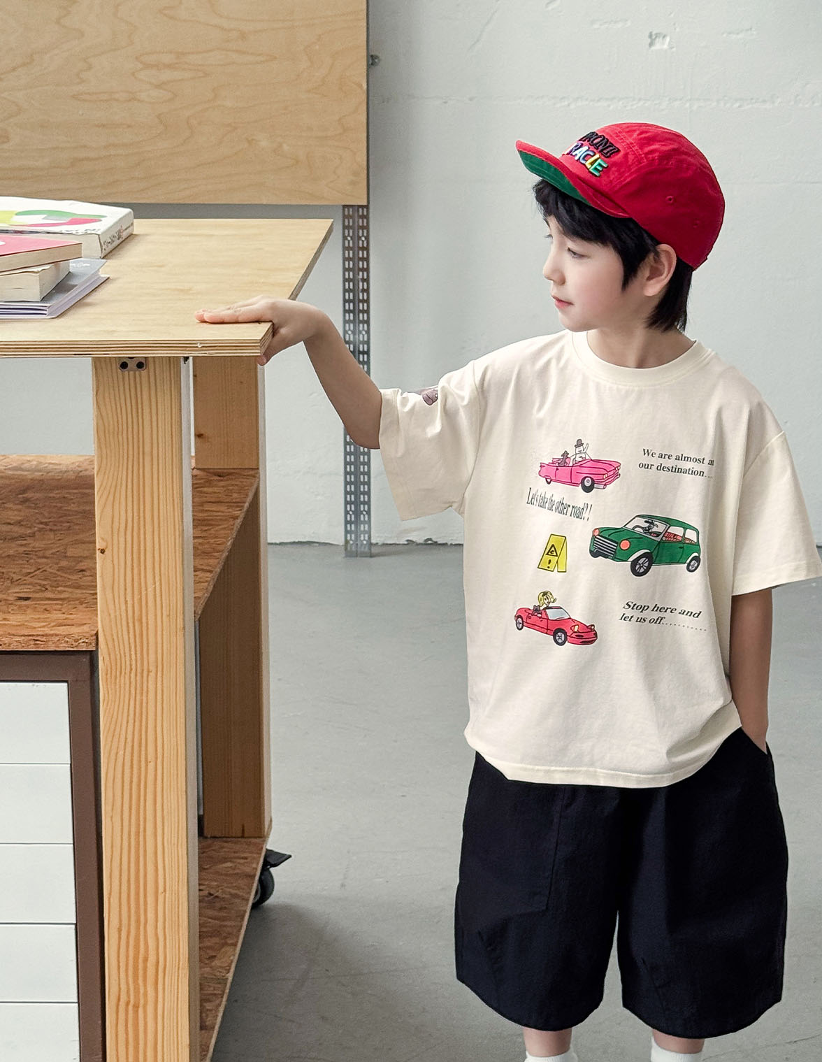 【90-150】半袖Tシャツ 男の子 車プリント クルーネック ゆったり カジュアル トップス - 画像 (11)