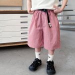 【90-150】カーゴショートパンツ 男の子 ベアタグ ウエストベルト付き 無地 カジュアル 子供服 おしゃれ - 画像 (8)