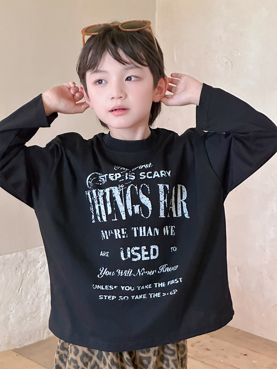 【90-150】長袖Tシャツ 男女兼用 プリント ゆったり カジュアル インナー トップス - 画像 (7)