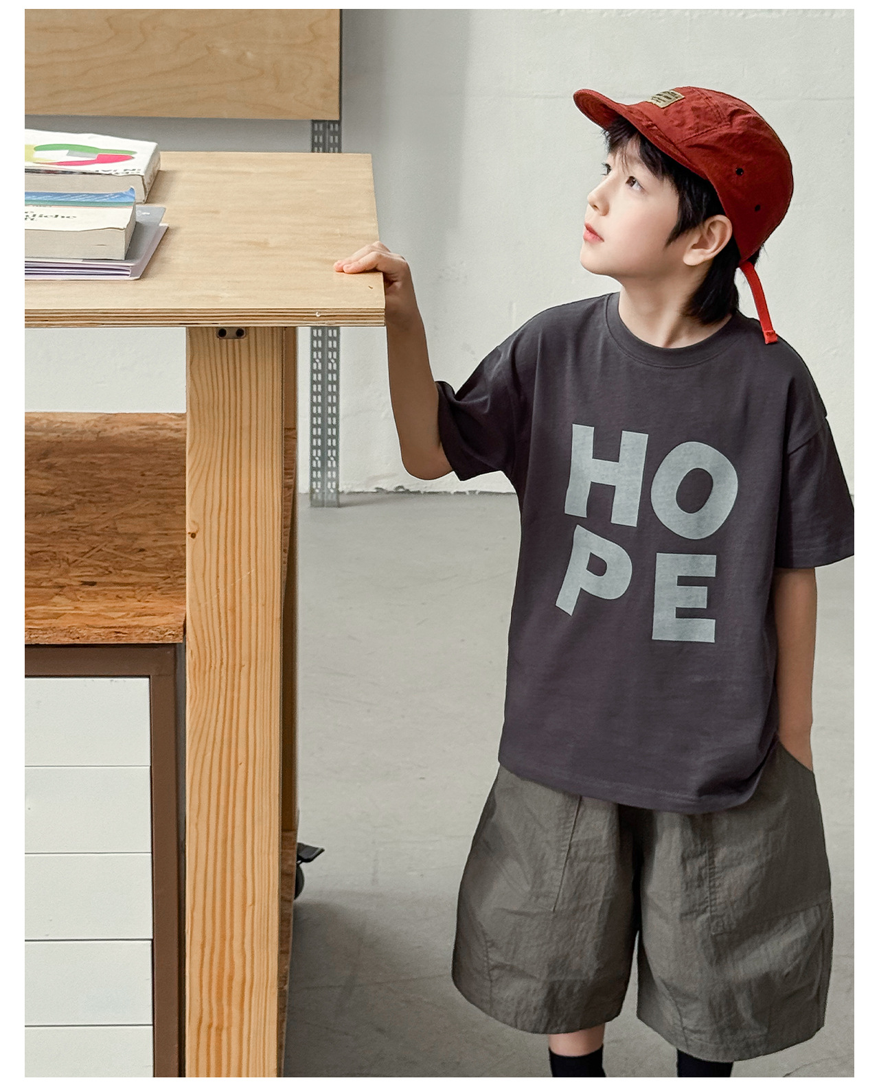 【90-150】半袖 Tシャツ 男の子 ロゴプリント クルーネック カジュアル トップス - 画像 (3)