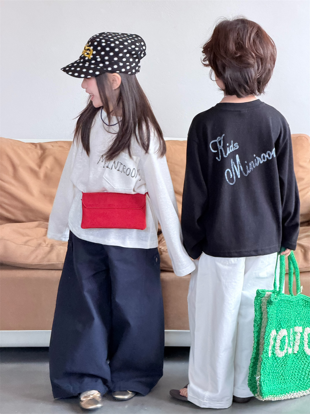 【90-150】カジュアルパンツ 男女兼用 ストレート ロールアップ ロングパンツ - 画像 (3)