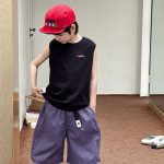 【90-150】タンクトップ 男の子 ロゴ刺繍 クルーネック カジュアル トップス - 画像 (7)