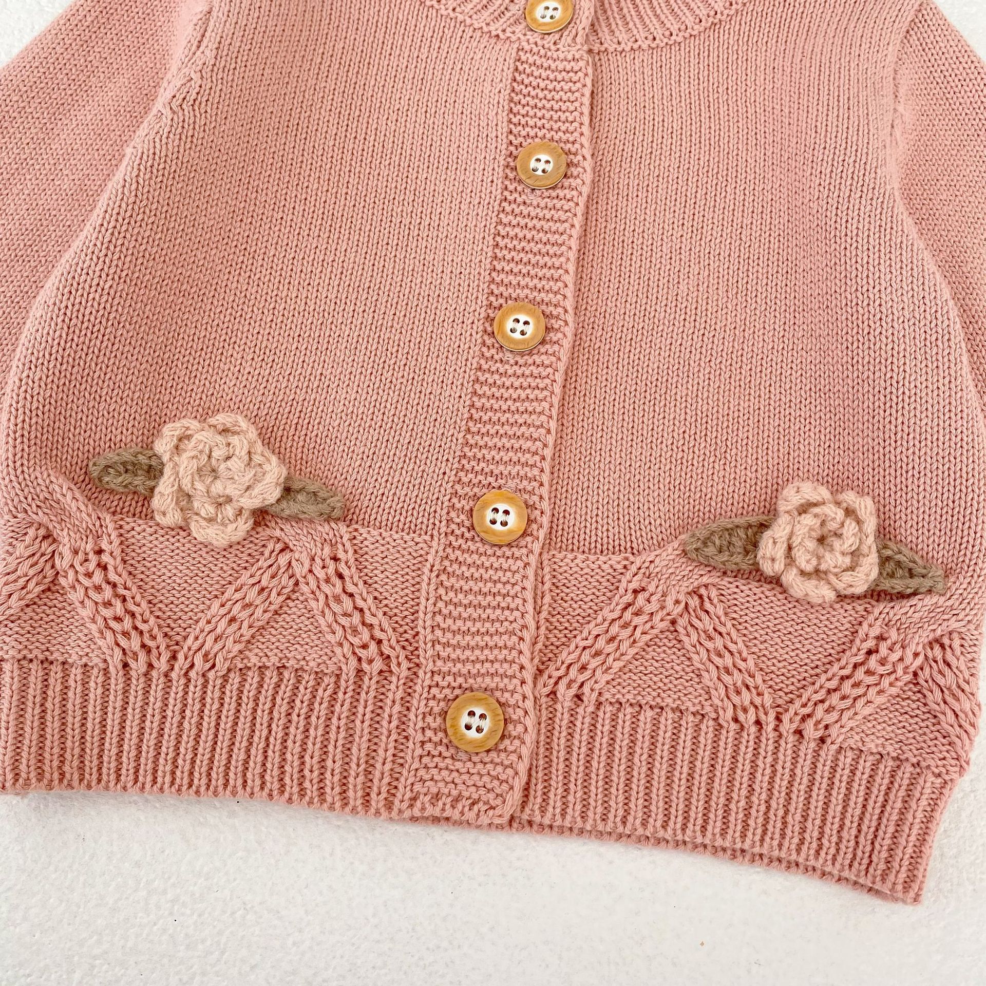 【66-100】カーディガン OR サロペット ベビー ニット リボン付き - 画像 (11)