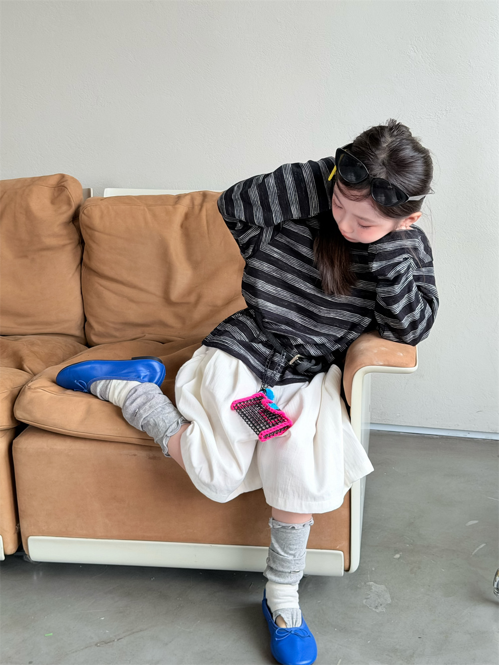 【90-150】デニムハーフパンツ 男女兼用 五分丈 ゆったり カジュアル 韓国風 子供服 - 画像 (8)