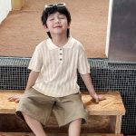 【90-150】ポロシャツ 男の子 薄手 ニット風 襟付き 半袖 カジュアル トップス - 画像 (5)